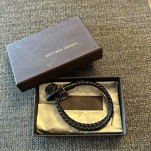 Bottega Veneta NWOT Black Braided Nappa Leather Bracelet Unisex